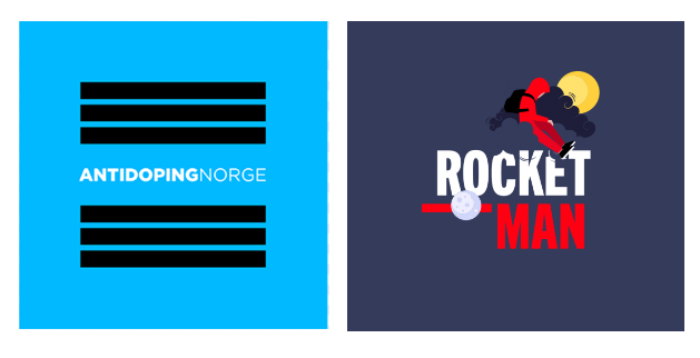 Logo for Antidoping Norge og Rocket man