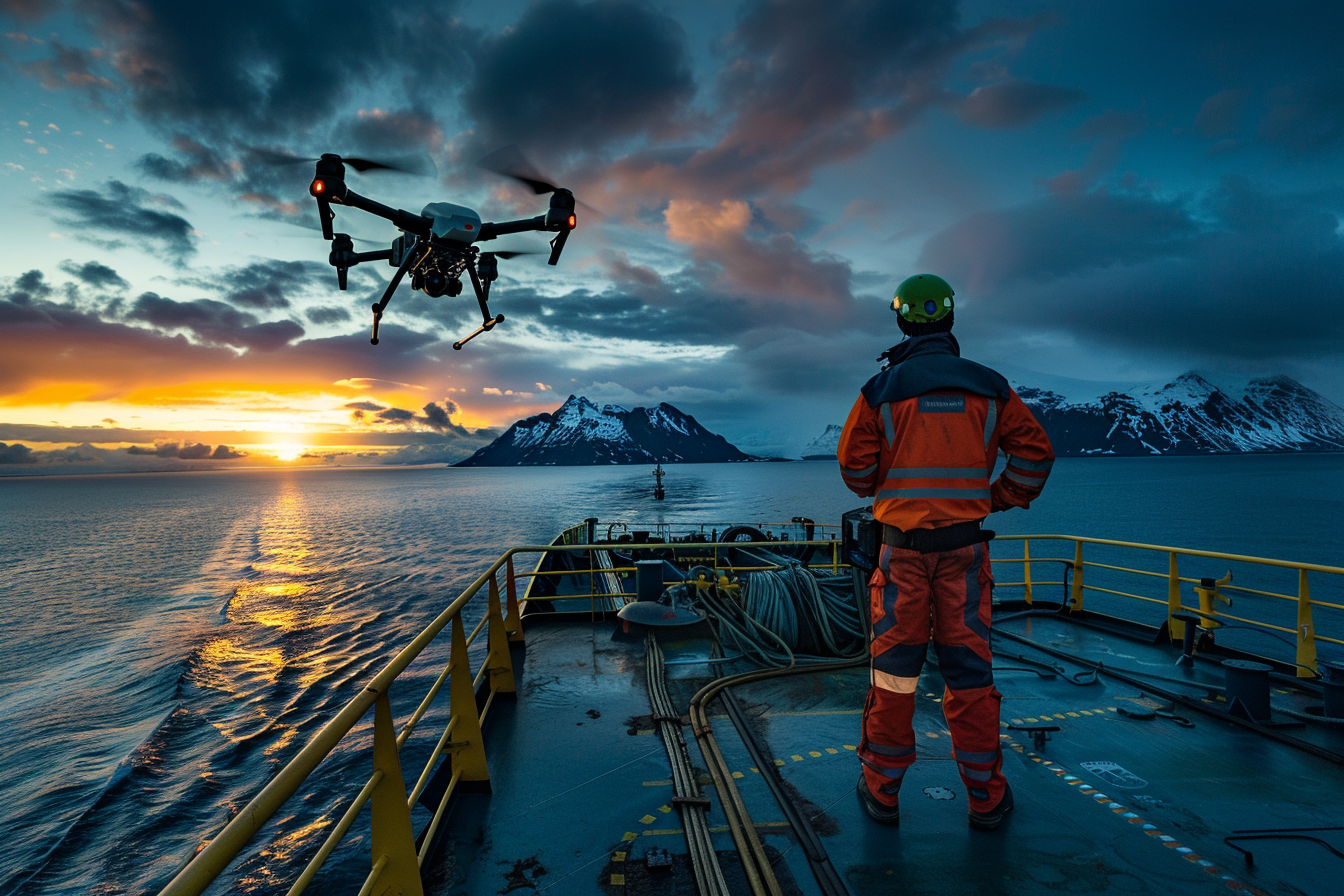 Drone styrt fra oljerigg.